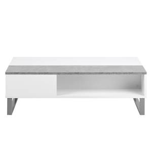 Table basse Dahlia Relevable - Blanc / Imitation béton