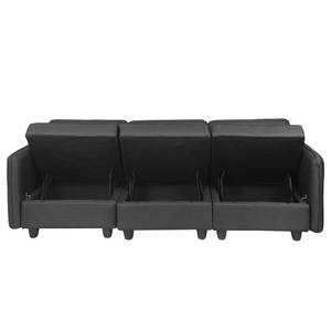 Sofa Lavara I (3 places) Tissu - Gris foncé