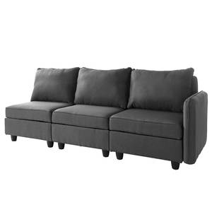 Sofa Lavara I (3 places) Tissu - Gris foncé