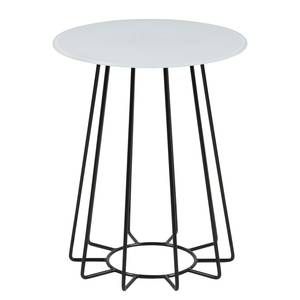 Table d'appoint Motegi Verre / Acier - Blanc / Noir