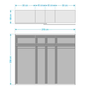 Schwebetürenschrank SKØP X Schwarz - 270 x 236 cm - 2 Türen