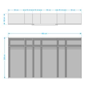 Zweefdeurkast SKØP X Zwart - 405 x 236 cm - 3 deuren