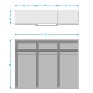 Schwebetürenschrank SKØP XVIII Schwarz - 270 x 222 cm - 3 Türen