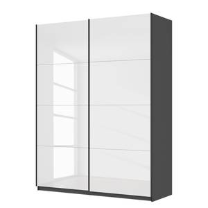 Schwebetürenschrank SKØP pure gloss Hochglanz Weiß / Graphit - 181 x 236 cm - 2 Türen