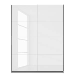 Schwebetürenschrank SKØP pure gloss Hochglanz Weiß / Graphit - 181 x 236 cm - 2 Türen