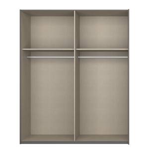 Schwebetürenschrank SKØP pure gloss Hochglanz Weiß / Graphit - 181 x 236 cm - 2 Türen