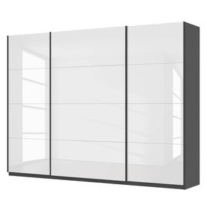 Schwebetürenschrank SKØP pure gloss Hochglanz Weiß / Graphit - 315 x 236 cm - 3 Türen