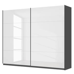 Schwebetürenschrank SKØP pure gloss Hochglanz Weiß / Graphit - 270 x 222 cm - 2 Türen