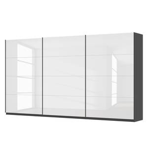 Schwebetürenschrank SKØP pure gloss Hochglanz Weiß / Graphit - 405 x 222 cm - 3 Türen