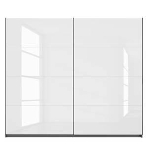 Schwebetürenschrank SKØP pure gloss Hochglanz Weiß / Graphit - 225 x 236 cm - 2 Türen