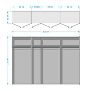 Drehtürenschrank SKØP pure Alpinweiß - 315 x 236 cm