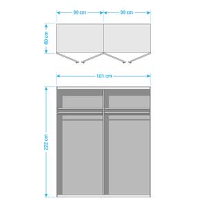 Draaideurkast SKØP pure alpinewit - Alpinewit - 181 x 222 cm