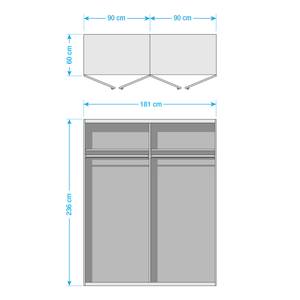 Draaideurkast SKØP pure grafietkleurig - Grafiet - 181 x 236 cm