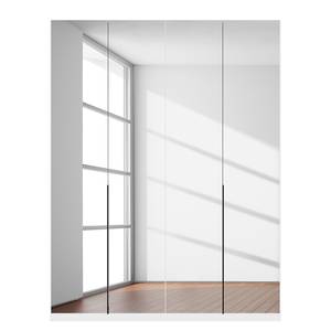 Drehtürenschrank SKØP reflect Alpinweiß/ Kristallspiegel - 181 x 236 cm - Basic