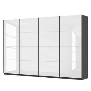 Schwebetürenschrank SKØP pure gloss Hochglanz Weiß / Graphit - 360 x 236 cm - 4 Türen