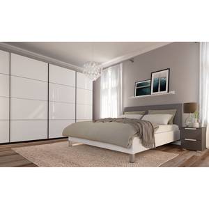 Schwebetürenschrank SKØP pure gloss Hochglanz Weiß / Graphit - 360 x 236 cm - 4 Türen