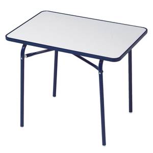 Table pliante enfant Camping Acier - Blanc / Bleu