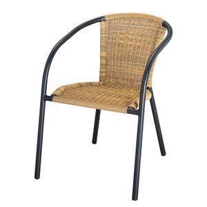 Chaise de jardin Comfort Aluminium / Matière plastique - Anthracite / Beige