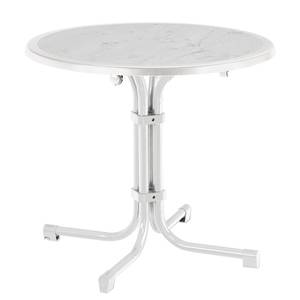 Table de jardin Boulevard IV Acier - Blanc - Diamètre : 80 cm