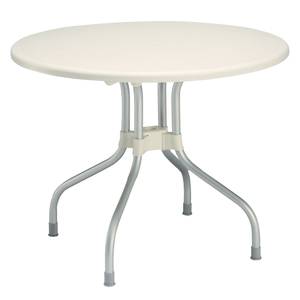 Table pliante Vegas Aluminium / Matière plastique - Argenté / Crème