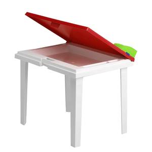 Kindertuintafel Aladino polypropyleen - wit/rood