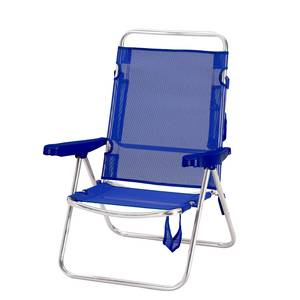 Chaise de jardin Ocean Aluminium / Tissu - Argenté / Bleu