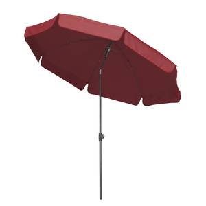 Parasol La Gomera I Tissu / Acier - Argenté - Rouge