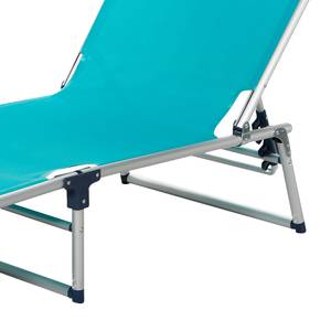 Chaise longue Tegernsee Aluminium / Tissu - Argenté / turquoise