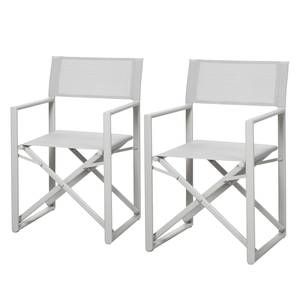 Chaises de jardin Messina (lot de 2) Aluminium / Tissu - Crème