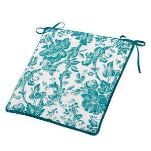 Coussin de chaise Algester I Coton - Blanc / Bleu