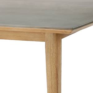 Table de jardin Lagos Eucalyptus massif / Béton - Gris / Marron - Largeur : 230 cm