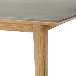 Table de jardin Lagos Eucalyptus massif / Béton - Gris / Marron - Largeur : 170 cm