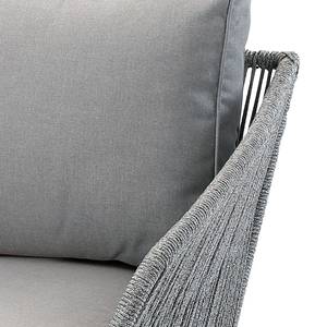 Fauteuil de jardin Samos Eucalyptus massif / Tissu - Gris / Marron