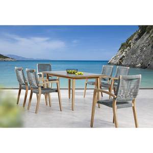 Table et chaises Lagos (7 éléments) Béton / Polyéthylène - Marron / Gris
