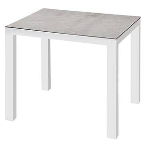 Table de jardin Houston II Aluminium / Céramique - Blanc