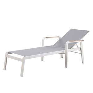 Chaise longue Richmond Aluminium / Tissu - Blanc