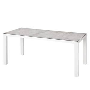 Table de jardin Houston I Aluminium / Céramique - Blanc - Largeur : 210 cm