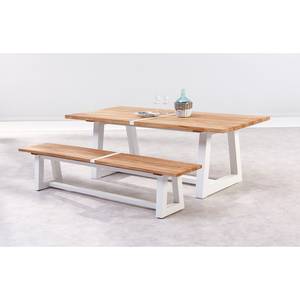 Table de jardin Campione Aluminium / Teck massif - Blanc