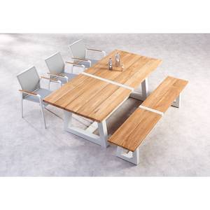 Table de jardin Campione Aluminium / Teck massif - Blanc