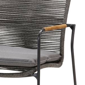 Chaise de jardin Bormio Acier / Tissu - Noir / Marron