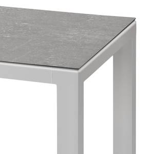 Table de jardin Houston I Aluminium / Céramique - Argenté - Largeur : 140 cm
