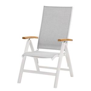 Table et chaises Cavalese II (5 élém.) Céramique / Tissu - Blanc / Gris