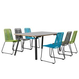 Table et chaises Symi II (7 éléments) Béton / Polyéthylène - Multicolore