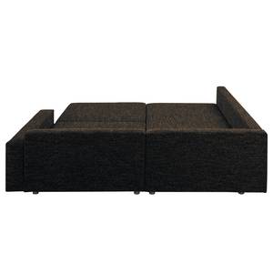 Ecksofa Arimo I Strukturstoff - Braun - Ottomane davorstehend links - Mit Hocker