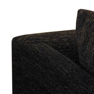 Ecksofa Arimo I Strukturstoff - Braun - Ottomane davorstehend links - Mit Hocker