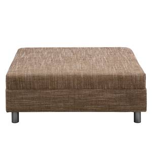 Ecksofa Arimo I Strukturstoff - Beige - Ottomane davorstehend rechts - Mit Hocker