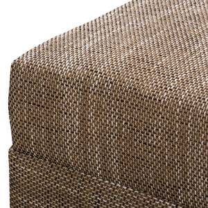 Ecksofa Arimo I Strukturstoff - Beige - Ottomane davorstehend rechts - Mit Hocker