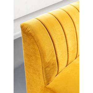 Banquette Esquina (2 places) Velours / Pin massif - Jaune curry