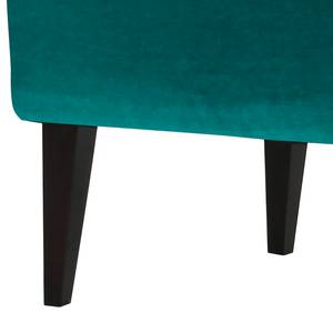 Keukenbank Esquina (2-zits) fluweel/massief grenenhout - Turquoise