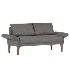 Küchensofa Kempsey (2-Sitzer) Flachgewebe / Buche massiv - Dunkelgrau